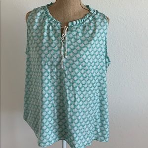Mint color sleeveless blouse